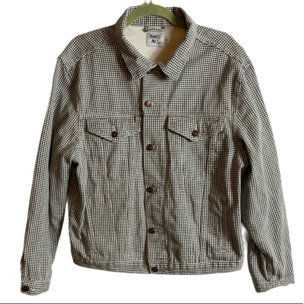 Princess Polly Herringbone Denim Jacket Size S/M - Picture 2 of 6